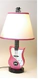 Electric Guitar Lamp Pink with Pink Trimmed Shade