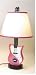Electric Guitar Lamp Pink with Pink Trimmed Shade