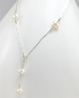 Collier En Argent Avec Perles D'Eau Douce - 40-45 