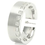 .28ct VVS E-F 14K White Gold Classy High End Mens Diamond Wedding Band