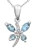 10k White Gold Blue Topaz Dragonfly Pendant (.003 cttw, I-J Color, I2-I3 Clarity), 18