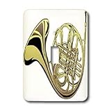 Florene Music - Large Gold French Horn - Light Switch Covers - single toggle switch