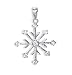Rhodium Plated 8 Point Snowflake/9 CZ Pendant