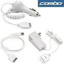 Bargaincell- 3-Piece Value Combo Pack Of Brand New Home Wall Travel Plug in Ac Charger + Vehicle Cigarette Lighter Power Car Charger with IC Chip