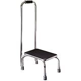 Duro-Med Step Stool with Handle, Silver and Black