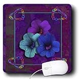 Beverly Turner Heart Design - Four Vintage Hearts and Pansy Flowers - Mouse Pads
