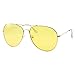 Mens Large Aviator Yellow Lens Sunglasses - Colored Tint Lens