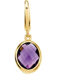14K Yellow Gold Genuine Amethyst Charm