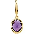 14K Yellow Gold Genuine Amethyst Charm