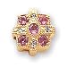 14k .02ct Diamond & Pink Tourmaline Bracelet Slide