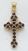 14kt Gold Budded Amethyst Cross Pendant - XR881