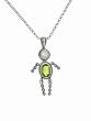 Sterling Silver Boy August Birthstone Necklace with Rolo Chain