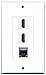 RiteAV - 2 Port HDMI and 1 Port Shielded Cat6 Ethernet Decora Wall Plate