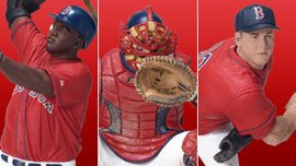 McFarlane David Ortiz Curt Schilling and Jason Varitek Boston Red Sox Red Jersey 3-Pack