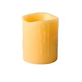 Enjoy Lighting 371701 BeesWax Drip Vanilla Scented Wax LED Pillar Candle 3-Inch by 4-Inch