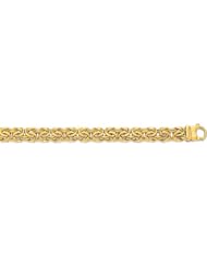 7.25" 10K Yellow Gold 7.0mm (2/7") Polished Diamond Cut Byzantine Collection Bracelet w/ Fancy Lobster Clasp