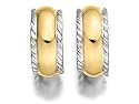 9ct Gold Two Colour Striped Half Hoop Earrings
