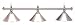 Sterling Sterling Chrome 58 inch 3 Chrome Shades Pool Table Light