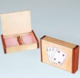Wood Brdige Card Box W/Poker Printing - Bridge Cards