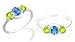 Jewelry : Oval & Round London Blue Topaz Peridot Three-Stone Ring Sterling Silver