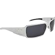Gatorz Boxster Adult Polarized Lifestyle Sunglasses w/ Free B&F Heart Sticker Bundle - Polished Chrome/Grey