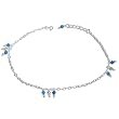 Romantic Gifts Silver Gemstone Anklet Bracelets Pair 10.5 inches (ganklt025)