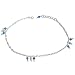 Romantic Gifts Silver Gemstone Anklet Bracelets Pair 10.5 inches (ganklt025)