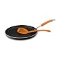 Rachael Ray Hard Anodized 12-Inch Round Griddle with Patty Spatula, Orange