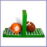 Clemson University Tigers Wood Football Bookends