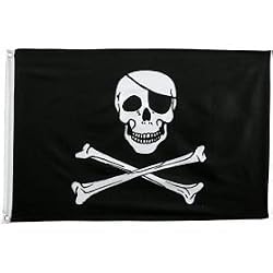 Pirate Flag Jolly Roger with Patch 3x5 ft 3 x 5 NEW