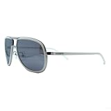 Lacoste L 111S 038 Shiny Silver/ White Fashion Aviator Sunglasses