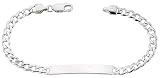 Medium Thin Sterling Silver Cuban Link ID Bracelet, 3/16" (5.0mm) wide, NICKEL FREE