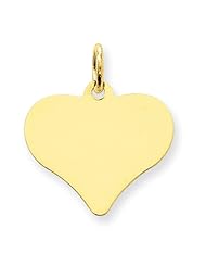 14k Plain .018 Gauge Engravable Heart Disc Charm
