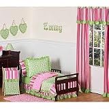 Pink and Green Olivia Girls Boutique Toddler Bedding 5 pc Set
