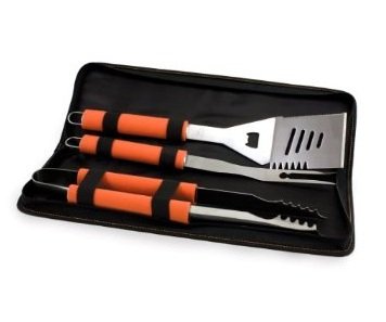 Picnic Time Metro 3-Piece BBQ Tool Set in Carry Case - Orange