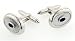 Premier 18kt white gold cufflinks with mother of pearl and sapphire
