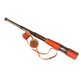 16-inch Antique Stlye Pirate Captain Brass & Leather Telescope. 16x