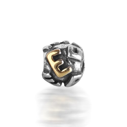 Bling Jewelry 925 Silver Letter E Alphabet Bead Screw Core Chamilia Pandora Bead Style