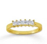 18k Yellow Gold 5 Stone 1/2Ct Diamond Anniversary Band