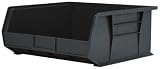 Akro-Mils 30255 Plastic Storage Stacking AkroBin, 11-Inch by 16-Inch by 5-Inch, Black, Case of 6