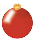4 Christmas Red Solid Color Glass Ball - Set of 4