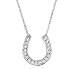 10K White Gold Diamond Horseshoe Pendant (1/4ct tw 16 Necklace)