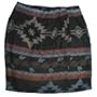 100% Acrylic Southwestern Print Faux Wrap Skirt in Navy Blue - Ladies / Juniors Size 5