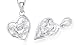 Round Cut White Cz Multistone Heart Pendant Sterling Silver