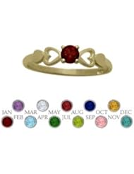 14 Karat Yellow Gold Genuine Garnet Round Shape Baby Ring