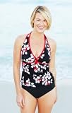 Midnight Garden Halter Tankini Top - Plus Size Swimsuit Plus Size Swimsuit
