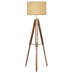 Walnut Tripod Floor Lamp