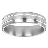 Titanium and Platinum Comfort Fit Men's Wedding Band, 6mm