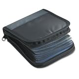 AVT61903 CD Wallet Case,24 CD Cap,6x7x2,Incl. 12 Sleeve,Black/Gray