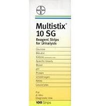 Bayer Multistix 10SG Urine Reagent Test Strips - 100/BOX